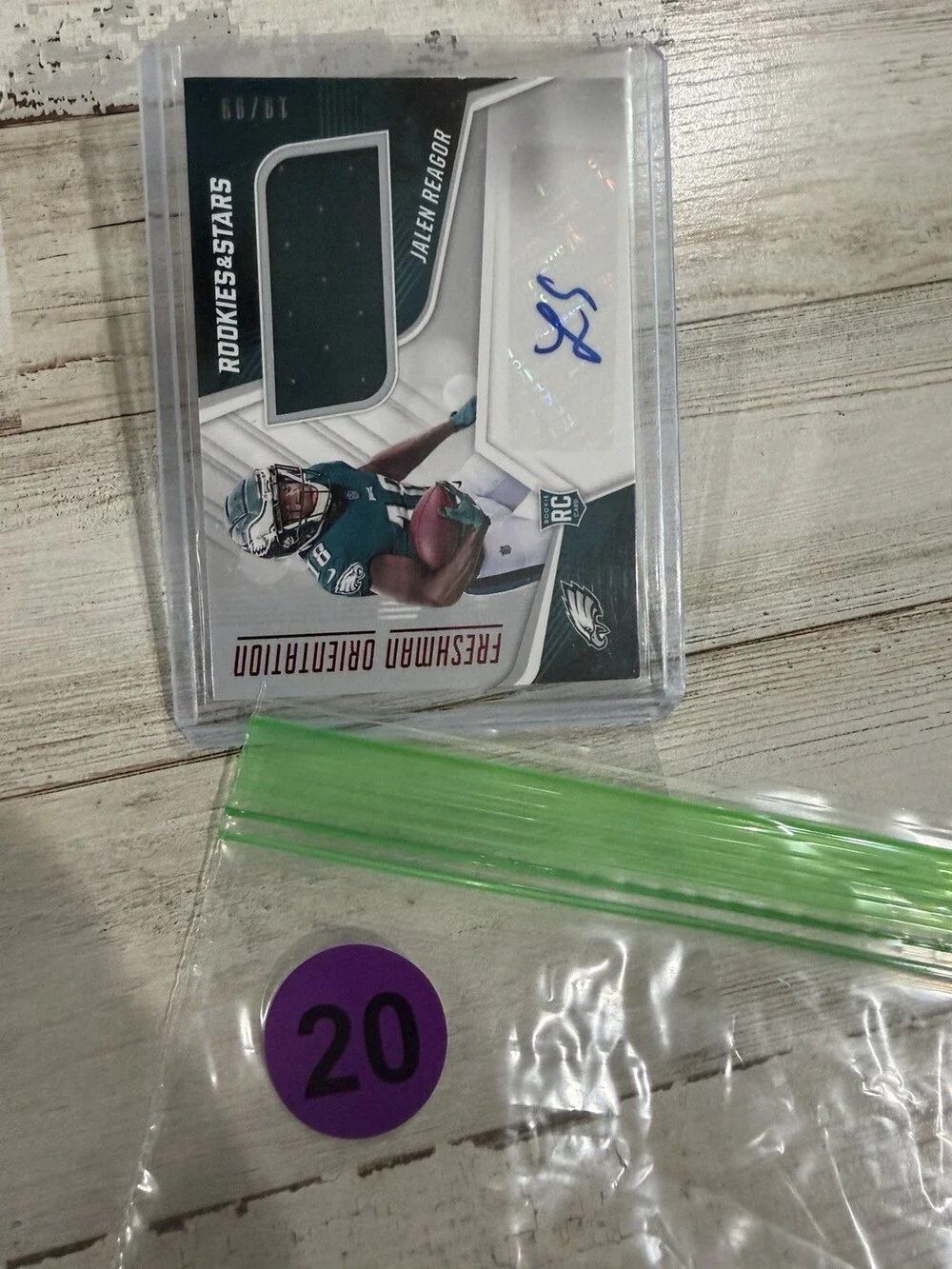 2020 Rookies & Stars Jalen Reagor Rookie Patch Auto /99 RPA Eagles RC